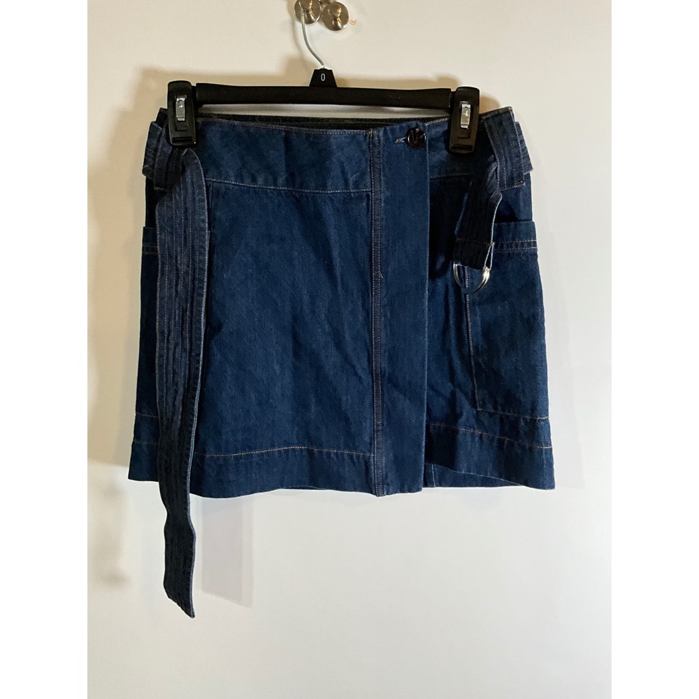 Rails Deanna Raw Denim Mini Skirt Dark Wash Blue Utility Belted XS 307-297A-4784